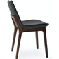 Soho Concept eiffel-wood-wood-base-faux-cuir-siège-chaise-de-salle-à-manger-en-noir
