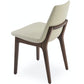 Soho Concept eiffel-wood-wood-base-faux-cuir-siège-chaise-de-salle-à-manger-crème