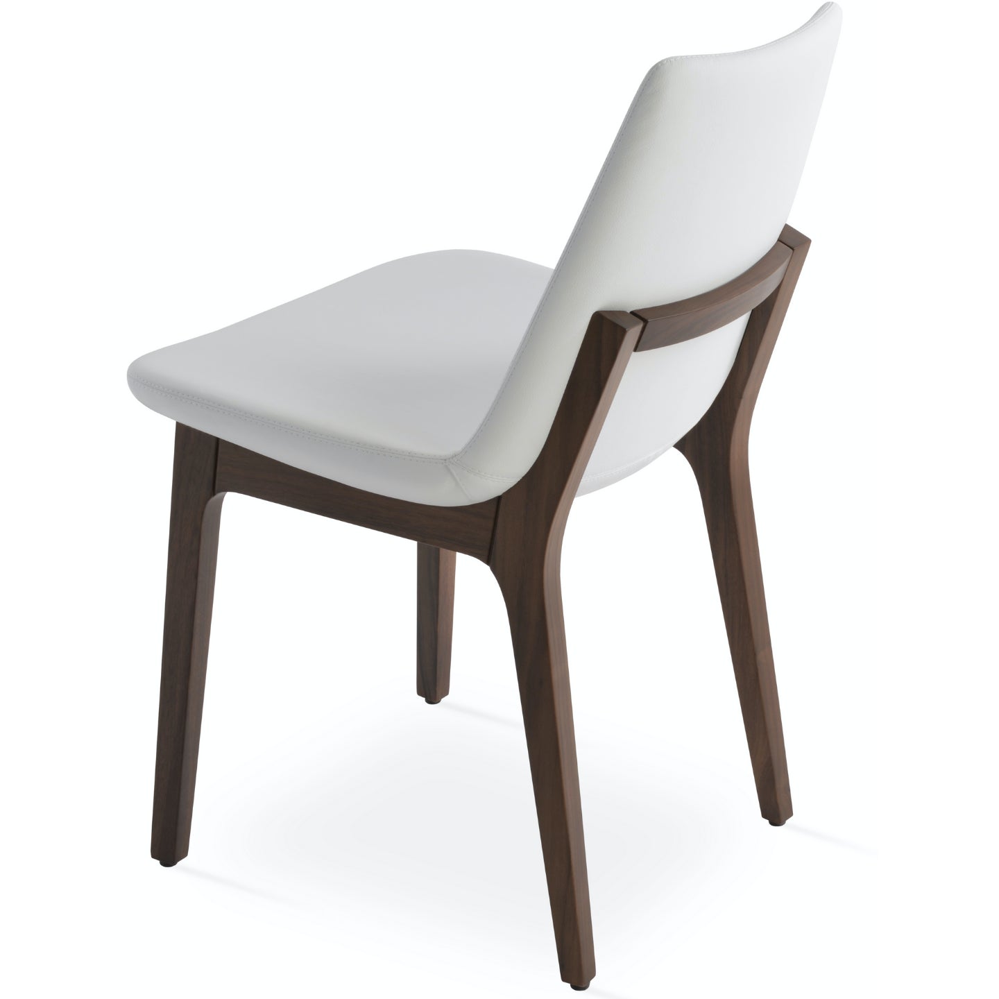Eiffel Wood Leather Dining Chairs White - Main Image