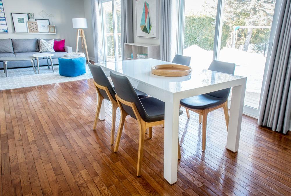 Eiffel Wood Leather Dining Chairs White