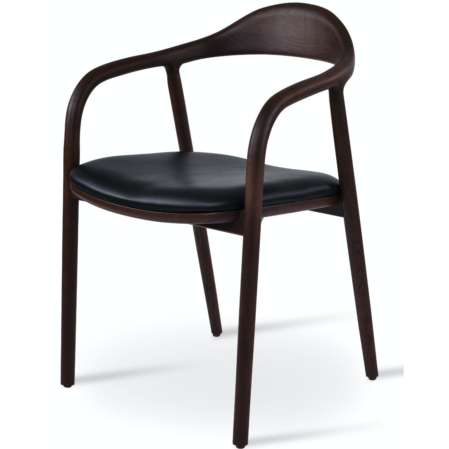 Chaise de salle à manger en bois et cuir noir Soho Concept infinity