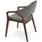 sohoConcept Kitchen & Dining Room Chairs Luna Wood Dining ArmChair | Grey Leather Dining Chair