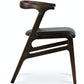 Soho Concept morelato-fauteuil-noyer-base-en-bois-similicuir-siege-chaise-de-salle-a-manger-en-noir