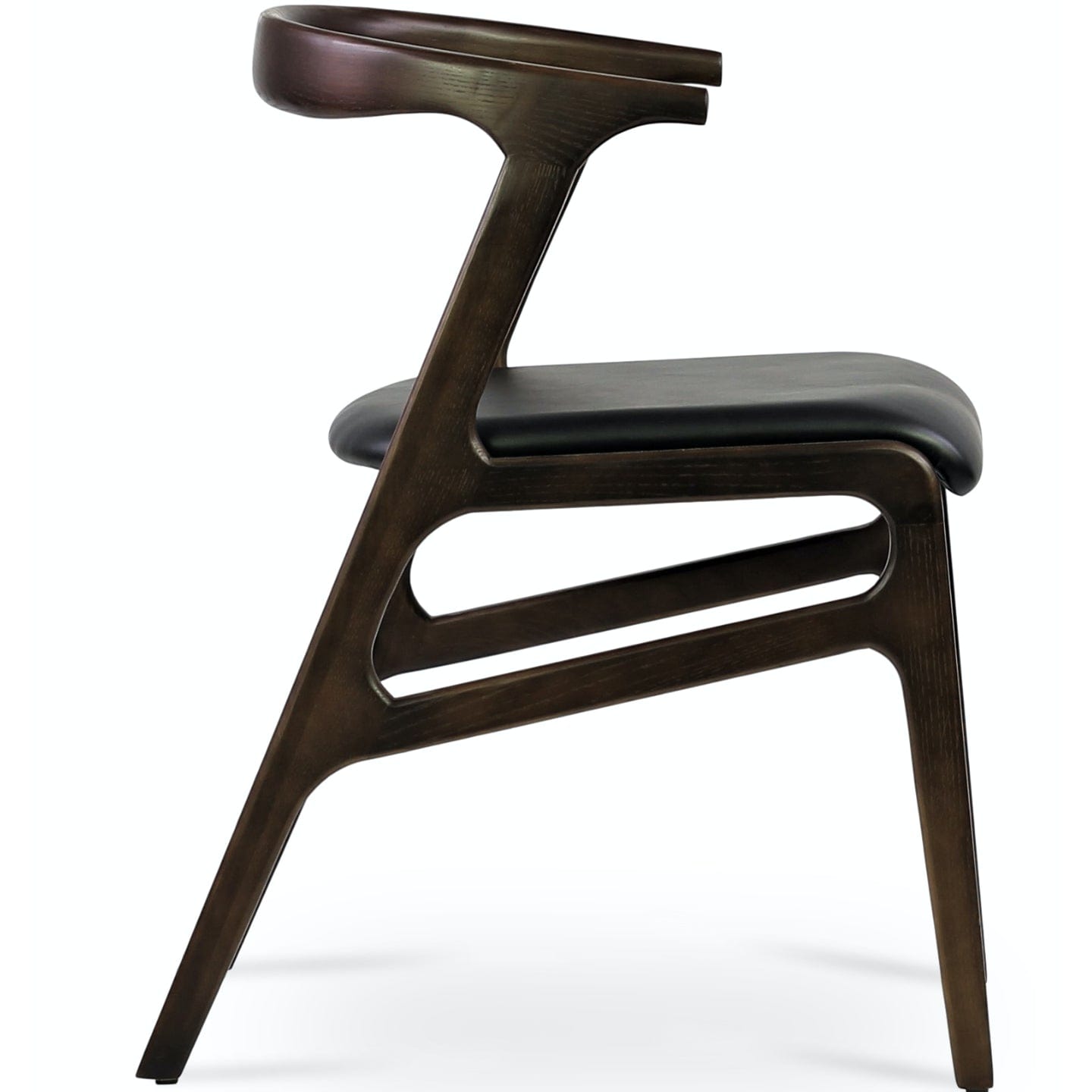 Soho Concept morelato-armchair-walnut-wood-base-faux-leather-seat-dining-chair-in-black