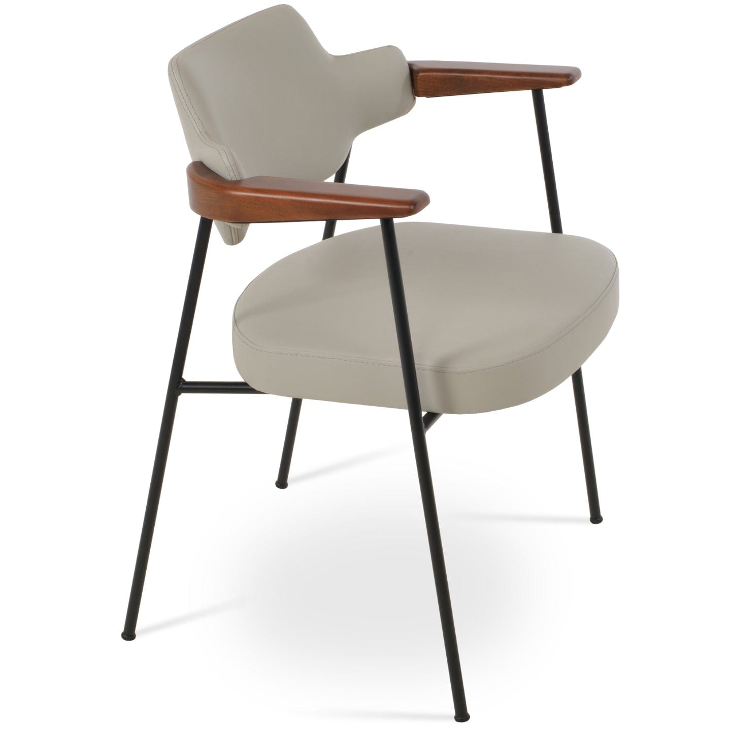 sohoConcept Kitchen & Dining Room Chairs Palu Metal Dining ArmChair | Beige Upholstered Dining Chair