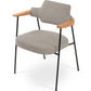 sohoConcept Kitchen & Dining Room Chairs Palu Metal Dining ArmChair | Grey Leather Dining Chair