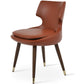 Soho Concept patara-wood-wood-base-gold-tips-faux-leather-seat-dining-chair-in-cinnamon