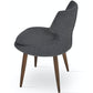 Soho Concept patara-wood-wood-base-upholstered-wool-seat-dining-chair-in-dark-grey