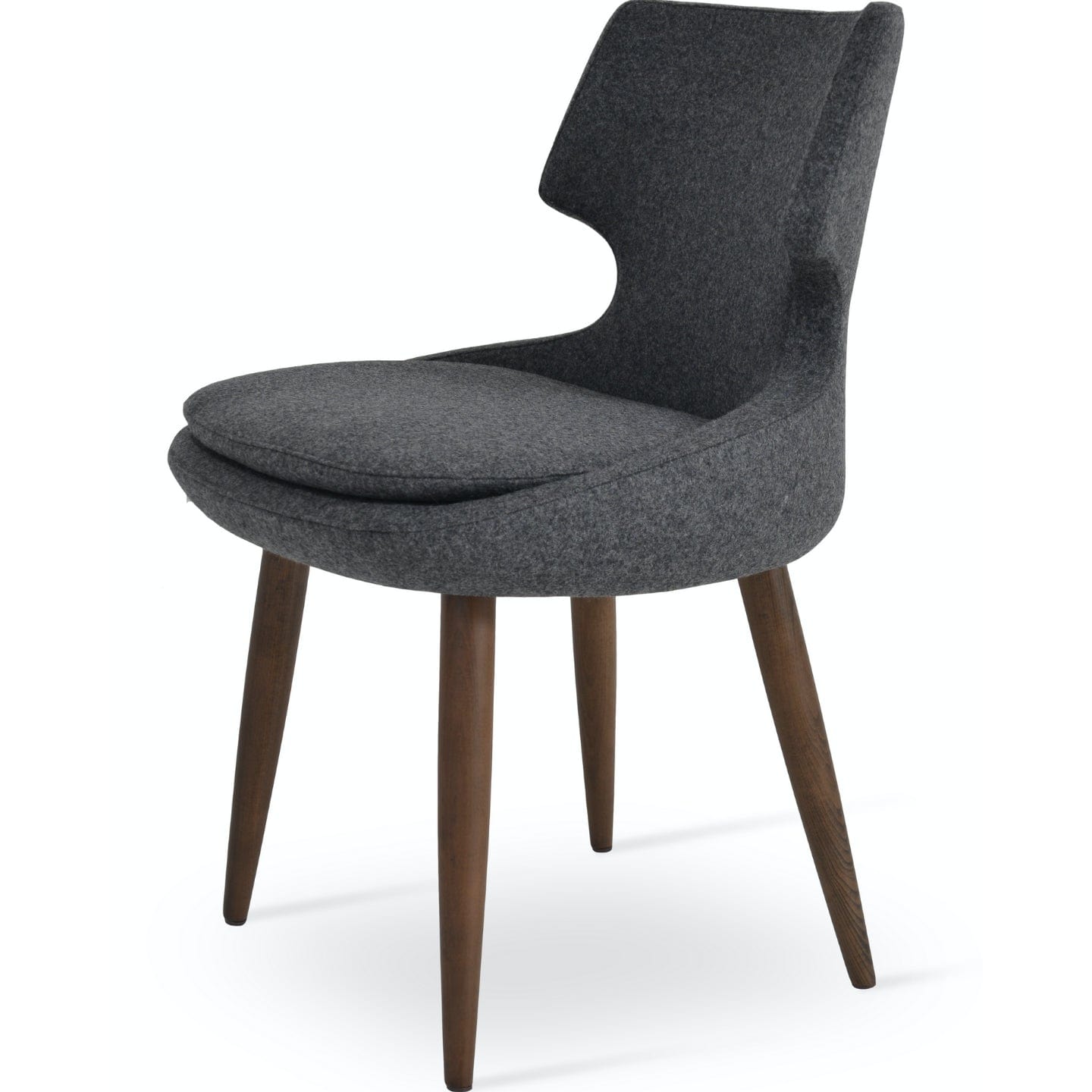 Patara Wood Dark Grey Leather Dining Chairs - Your BarStools Canada