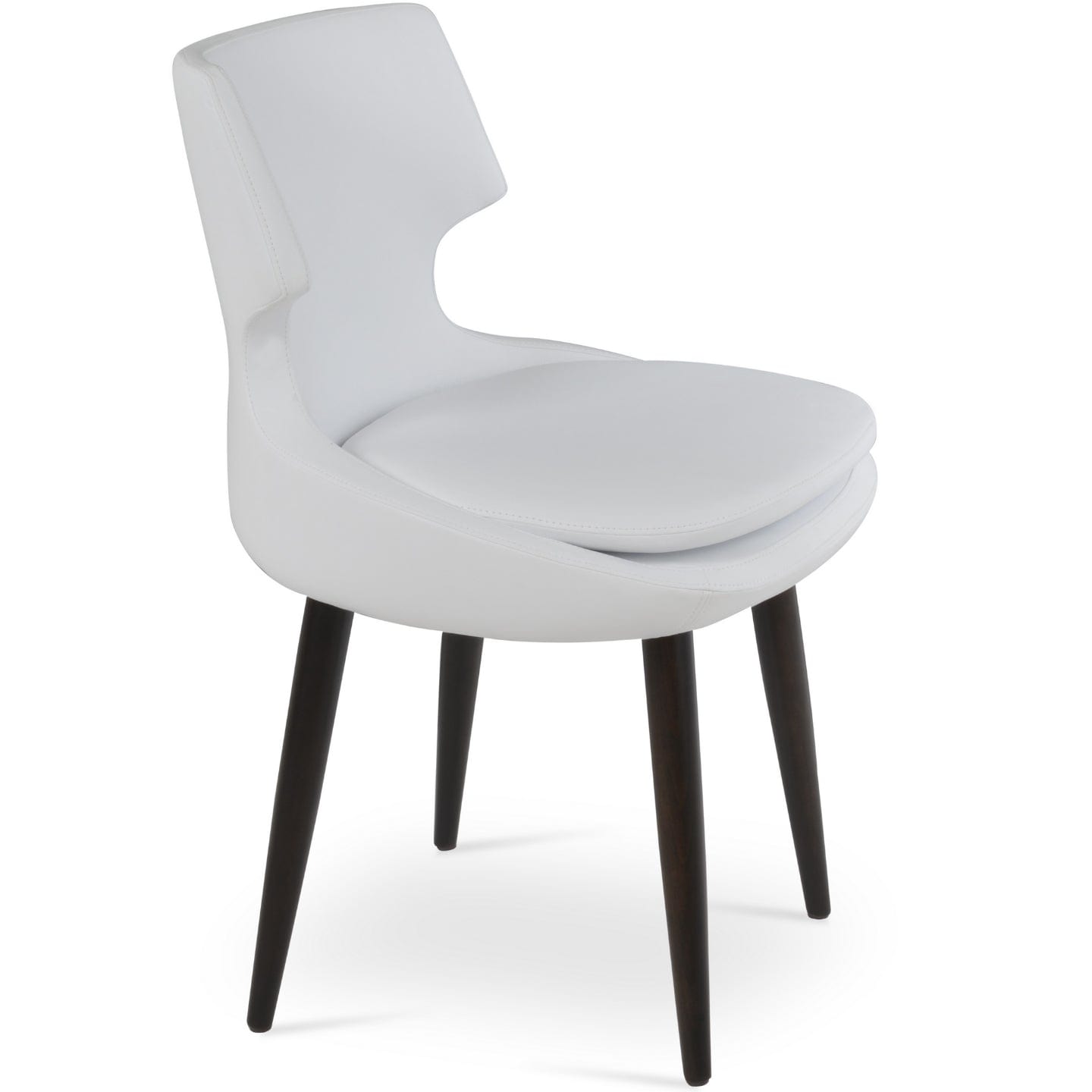sohoConcept Kitchen & Dining Room Chairs Patara Wood | Wood Base | Leatherette Seat | Dining Chair in White