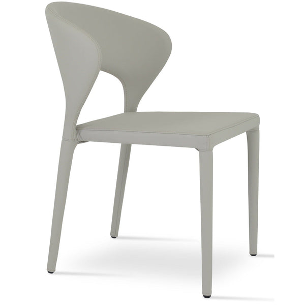 sohoConcept Kitchen & Dining Room Chairs Prada Stackable Restaurant Commercial Chairs | Cream Leather Metal Dining Chairs
