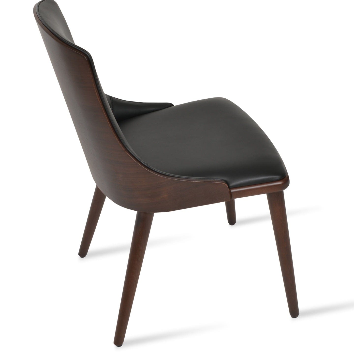 Modern Leather Dining Chairs RomanoW Black