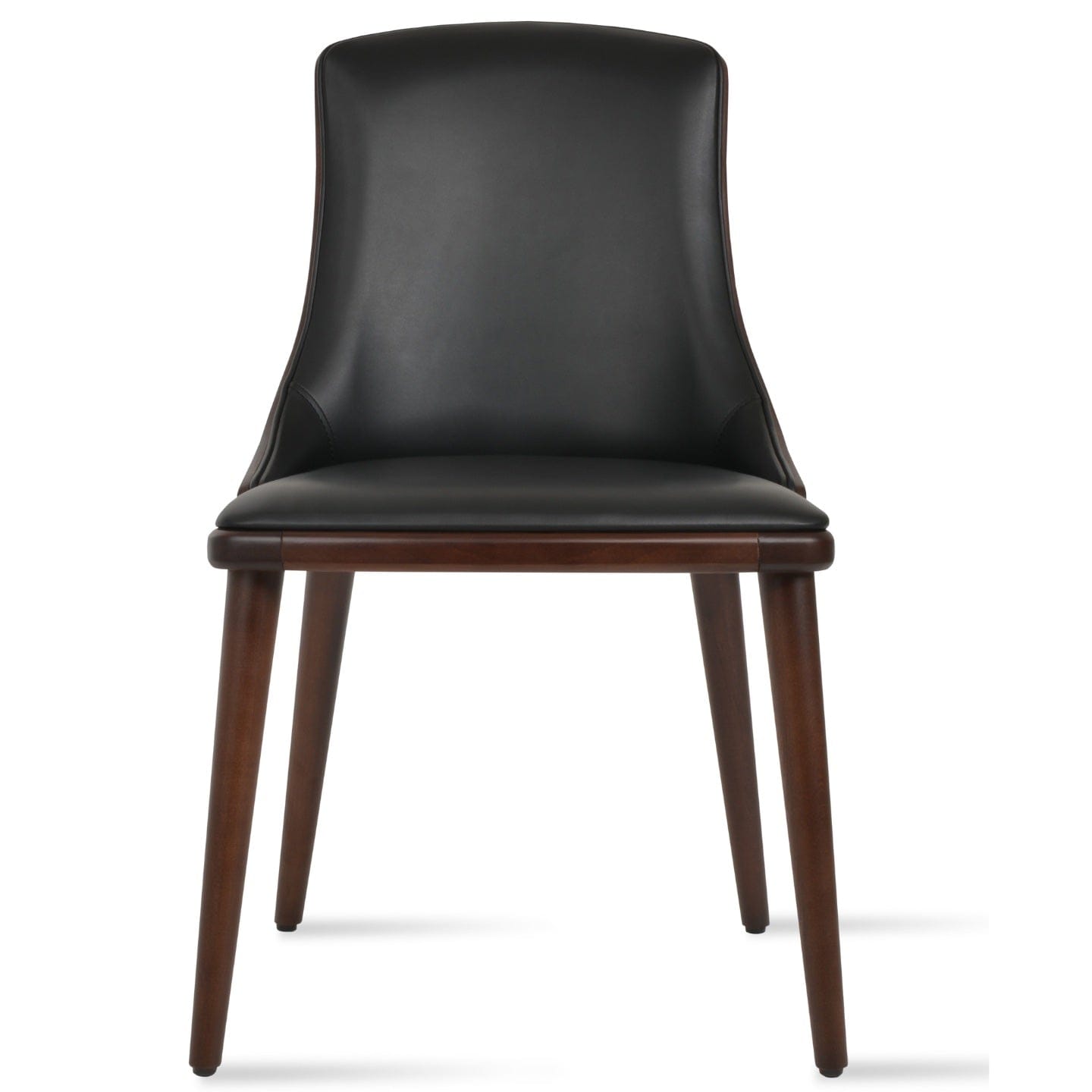 Modern Leather Dining Chairs RomanoW Black