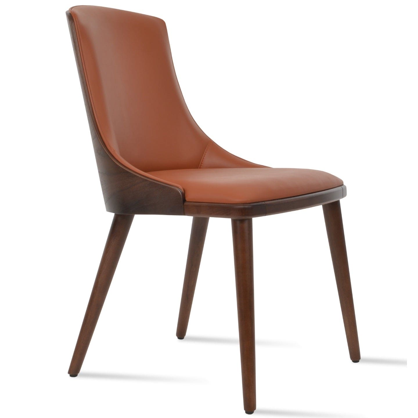 sohoConcept Kitchen & Dining Room Chairs RomanoW Wood Dining Chair | Black Leather Parsons Chair