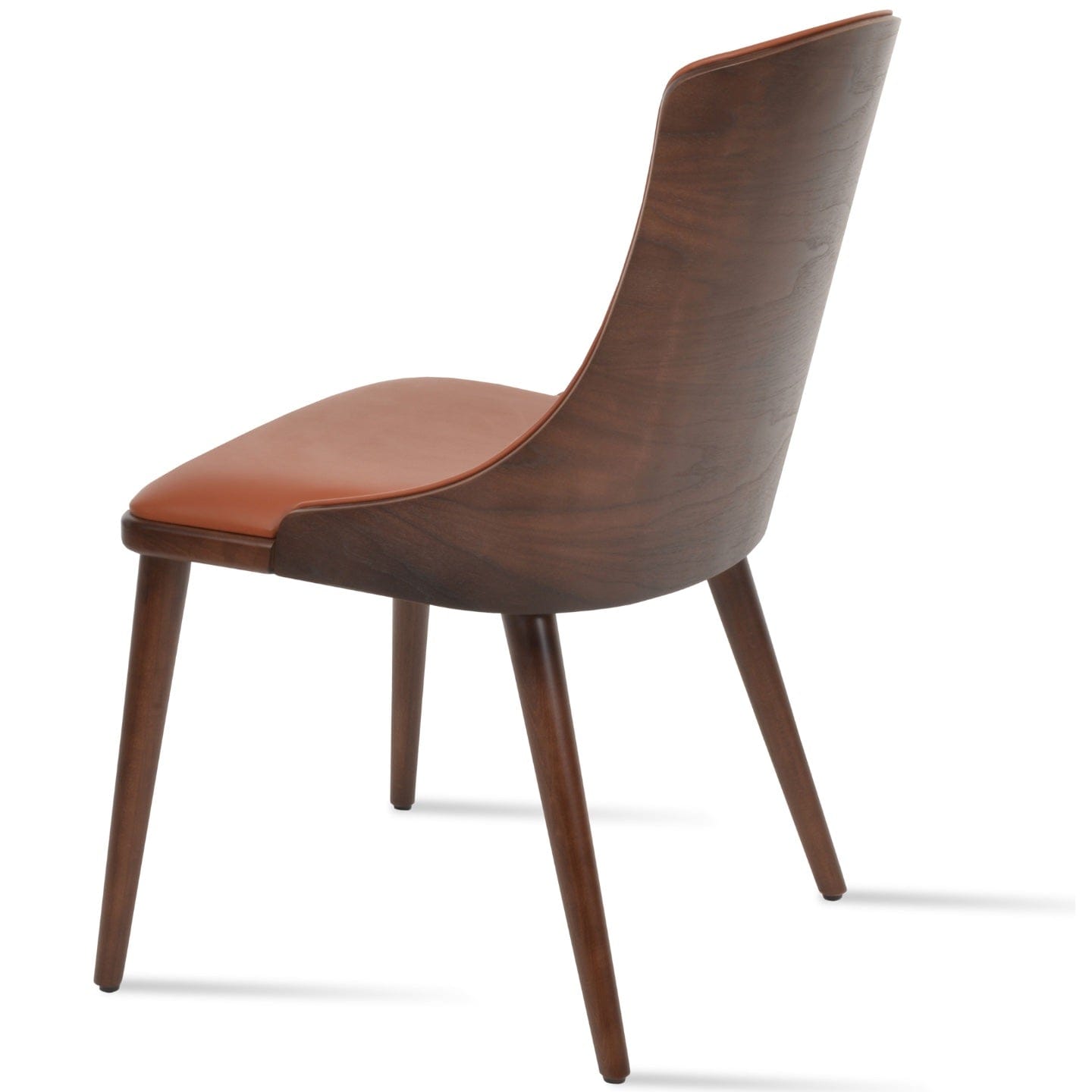 sohoConcept Kitchen & Dining Room Chairs RomanoW Wood Dining Chair | Brown Leather Parsons Chair