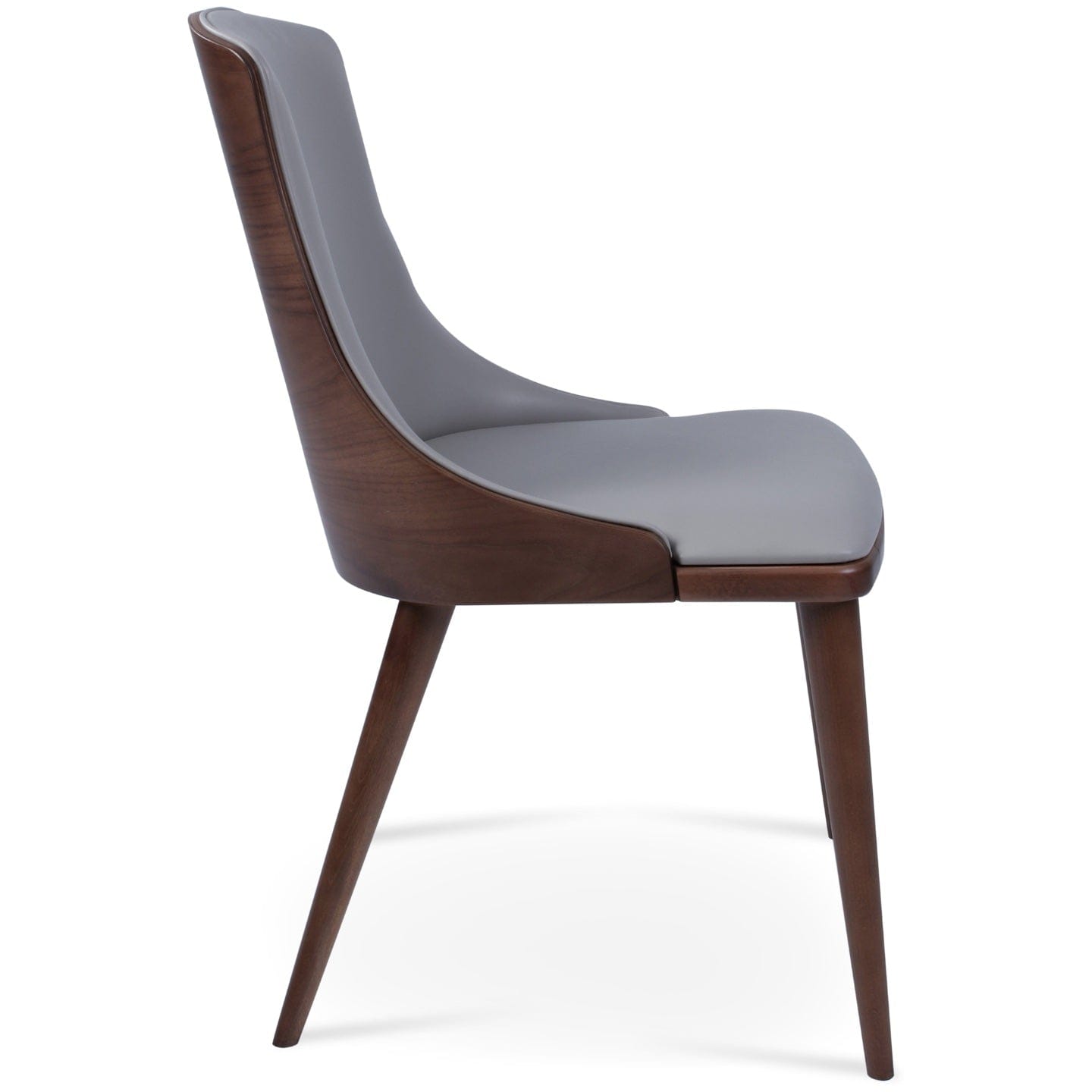 sohoConcept Kitchen & Dining Room Chairs RomanoW Wood Dining Chair | Light Grey Leather Parsons Chair