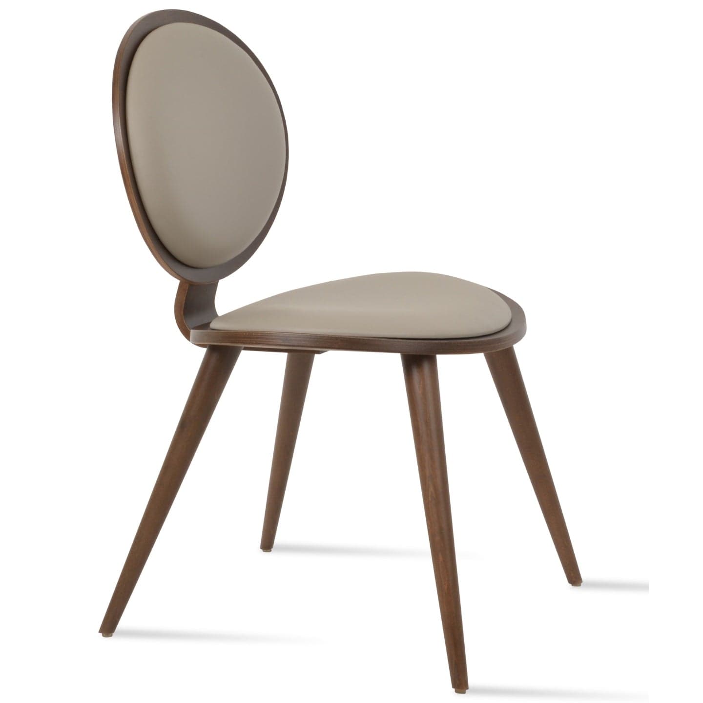 sohoConcept Kitchen & Dining Room Chairs Tokyo Wood Dining Chair | Cream Leather Dining Chair