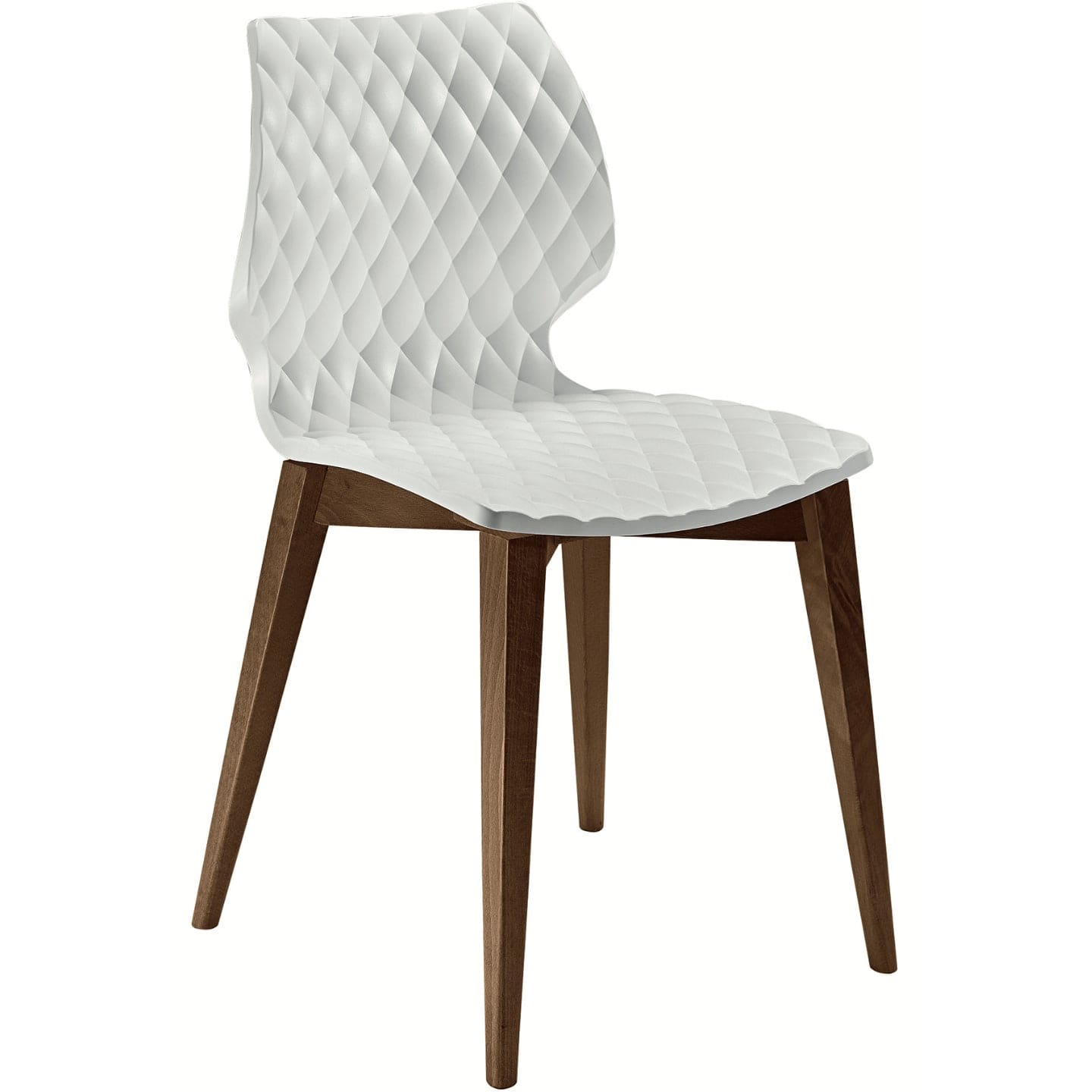 Soho Concept uni-562-chaise-de-salle-à-manger-assise-polypropylène-base-bois-naturel-industriel-en-blanc