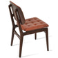 sohoConcept Kitchen & Dining Room Chairs Valencia Tufted Upholstered Chair | Brown Leather Wood Dining Chair