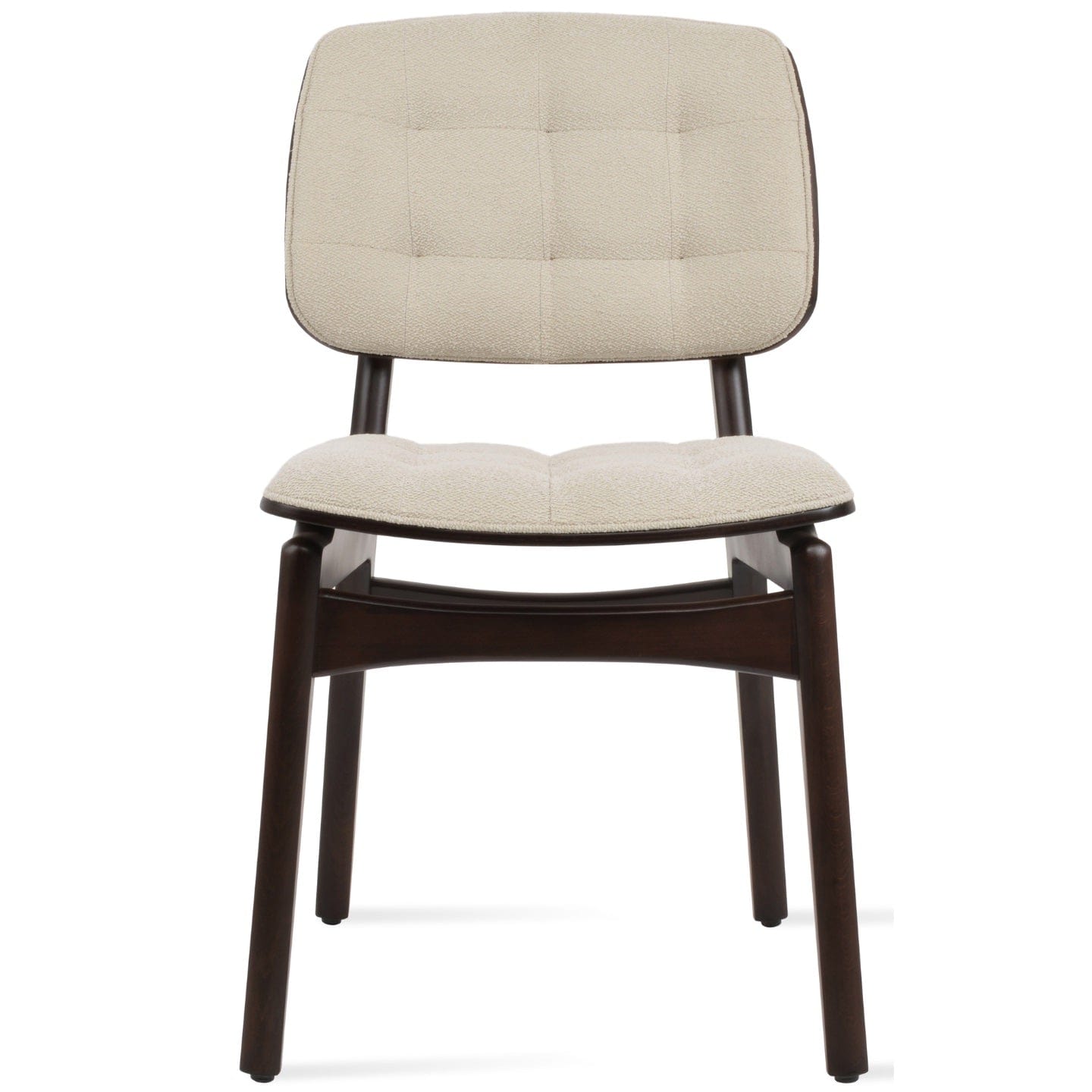 sohoConcept Kitchen & Dining Room Chairs Valencia Tufted Upholstered Chair | White Boucle Wood Dining Chair