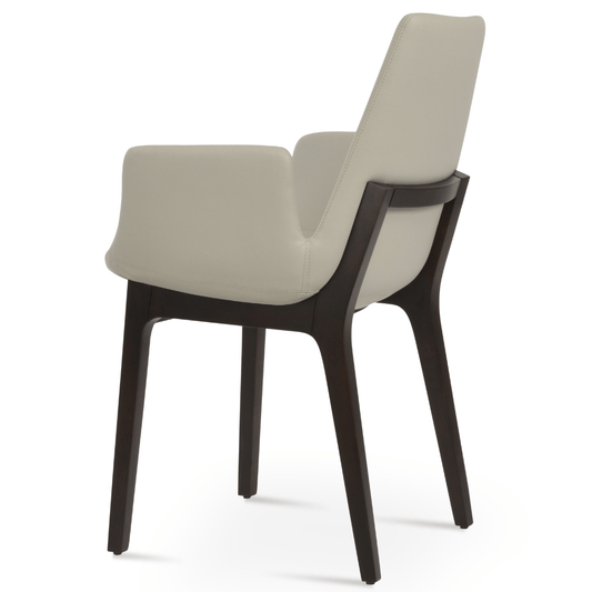 Leather Dining Chairs Eiffel Arm Cream - Your Bar Stools Canada