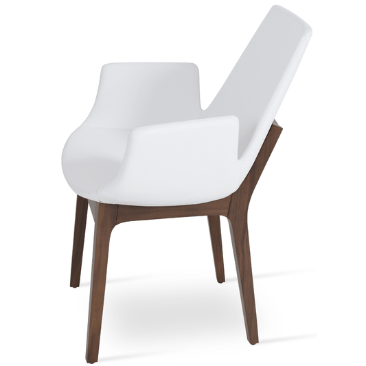 Leather Dining Chairs Eiffel Arm White - Your Bar Stools Canada
