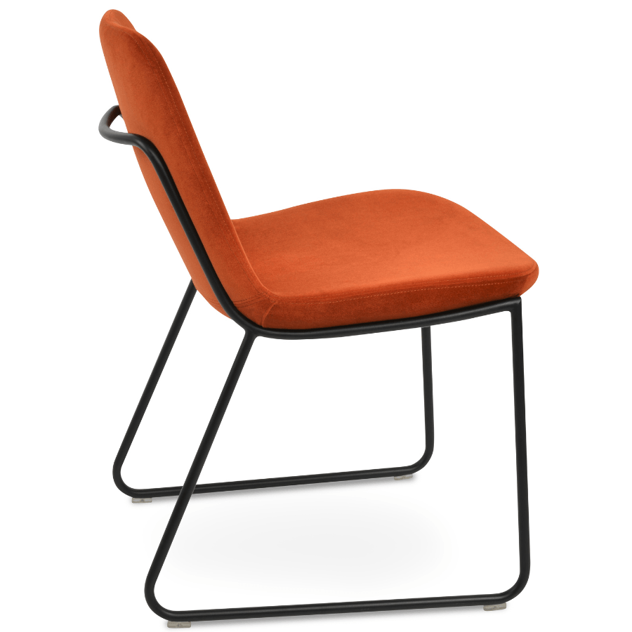 Orange Velvet Chairs Eiffel - Your Bar Stools Canada