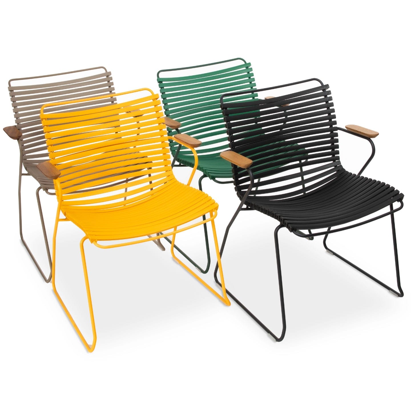 sohoConcept Outdoor Chairs Bodrum Patio Dining Armchair | Metal Base Plastic Seat Outdoor Chair