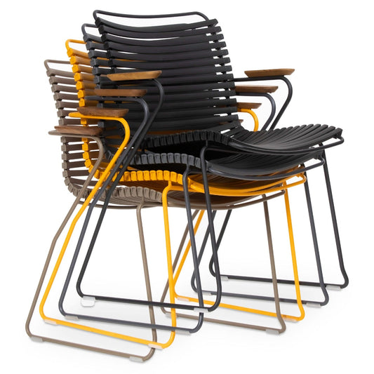 sohoConcept Chaises d'extérieur Bodrum Patio Dining Armchair | Chaise d'extérieur en plastique avec base en métal
