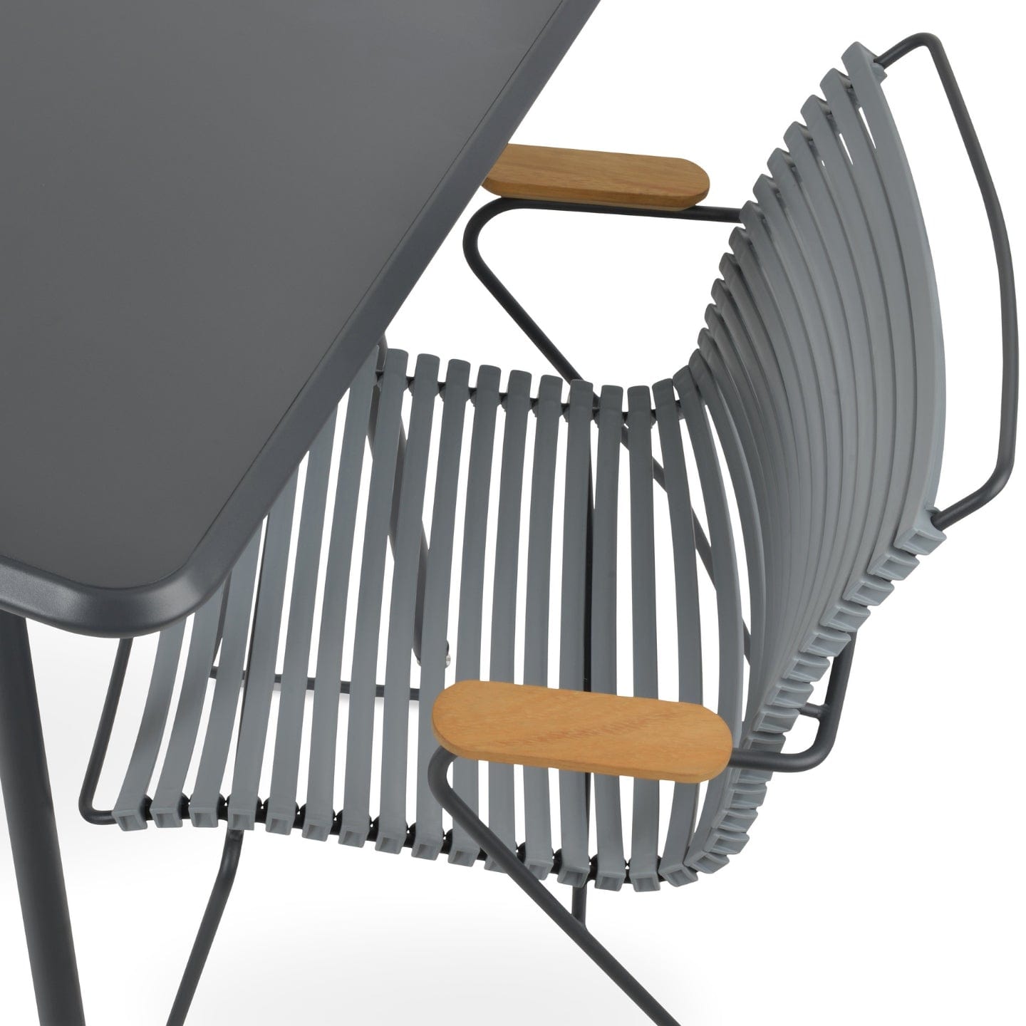 sohoConcept Outdoor Chairs Bodrum Patio Dining Armchair | Metal Base Plastic Seat Outdoor Chair