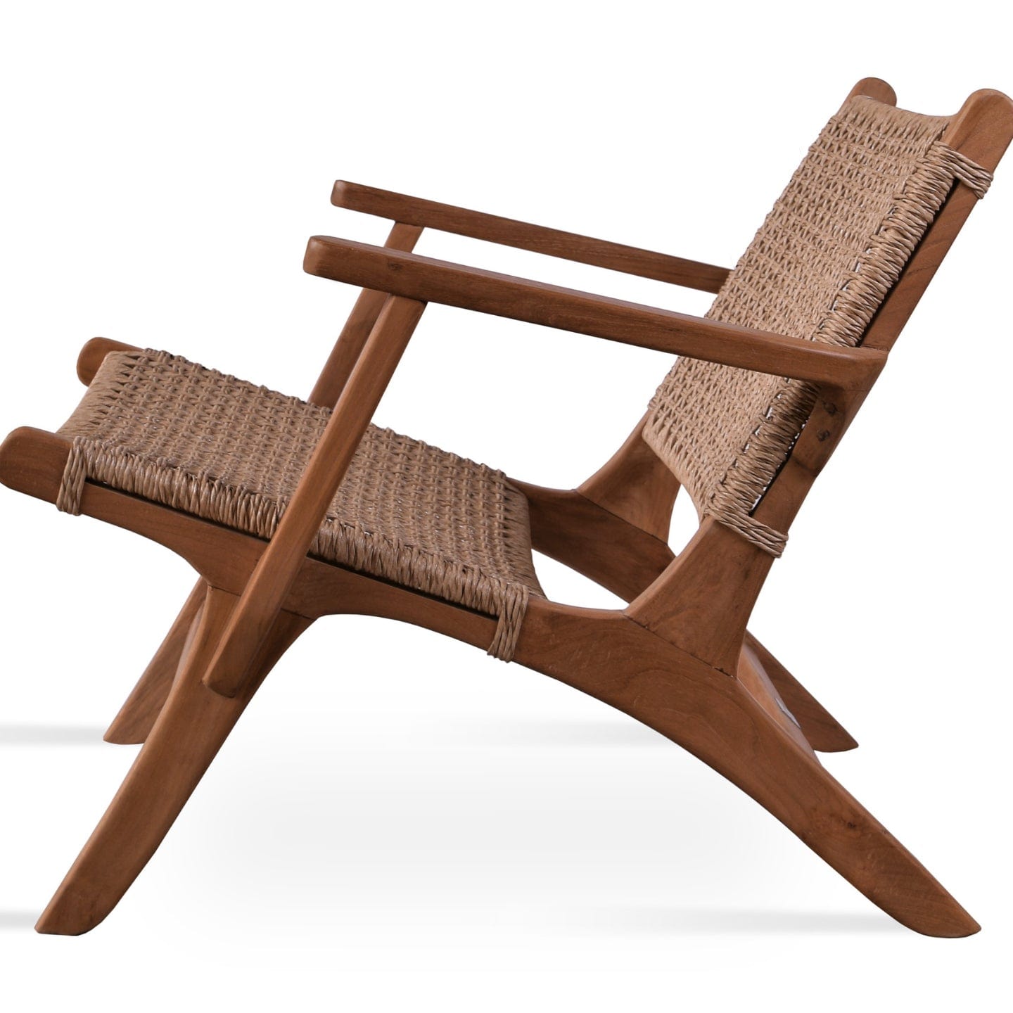 sohoConcept Outdoor Chairs Calava Teak Wood Patio Armchair | Wicker Rattan Outdoor Lounge Chair