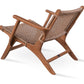 sohoConcept Chaises d'extérieur Fauteuil de patio en bois de teck Calava | Chaise longue d'extérieur en rotin en osier