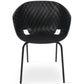 sohoConcept Outdoor Chairs Uni-Ka 594 Outdoor Dining Armchair | Metal Base | Plastic Seat | Stackable Patio Tube Chair in Black