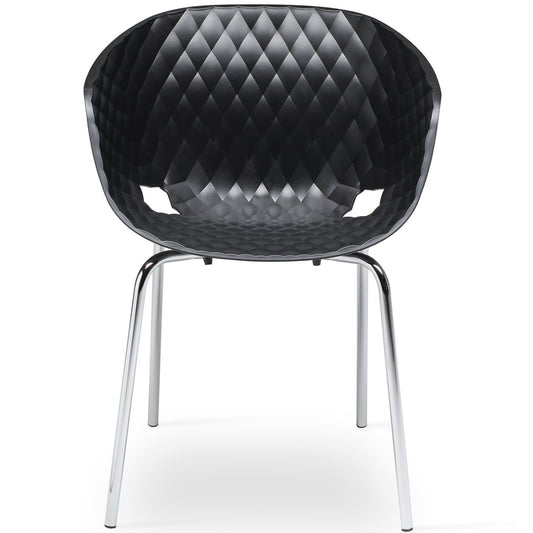 Black Outdoor Chairs Uni Plastic Stackable Patio Chairs - Your Bar Stools Canada