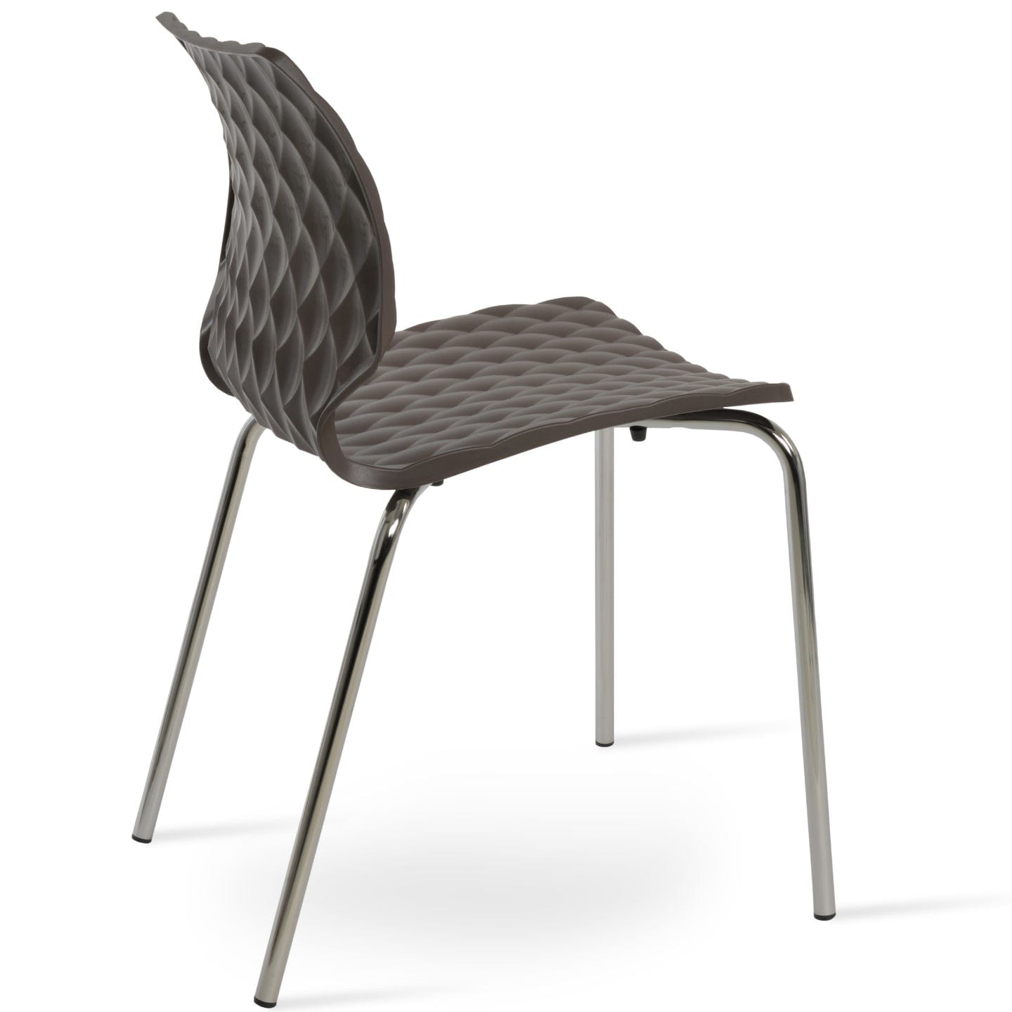 sohoConcept Chaises d'extérieur Uni 550 Chaise de salle à manger d'extérieur | Socle en métal | Siège en plastique | Chaise de patio empilable en brun