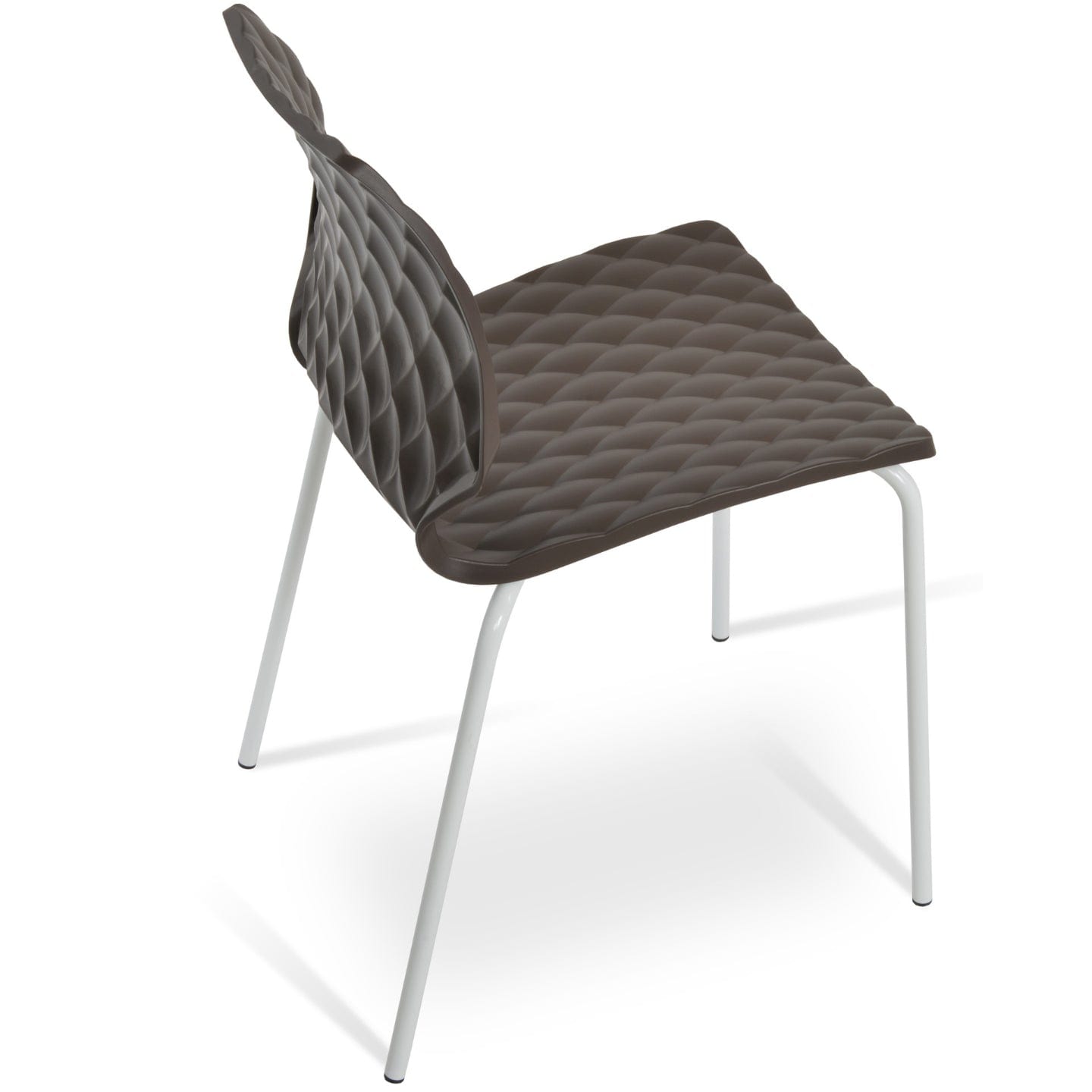 sohoConcept Outdoor Chairs Uni 550 Outdoor Dining Chair | Metal Base | Plastic Seat | Stackable Patio Chair in Brown