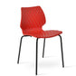 sohoConcept Outdoor Chairs Uni 550 Outdoor Dining Chair | Metal Base | Plastic Seat | Stackable Patio Chair in Red