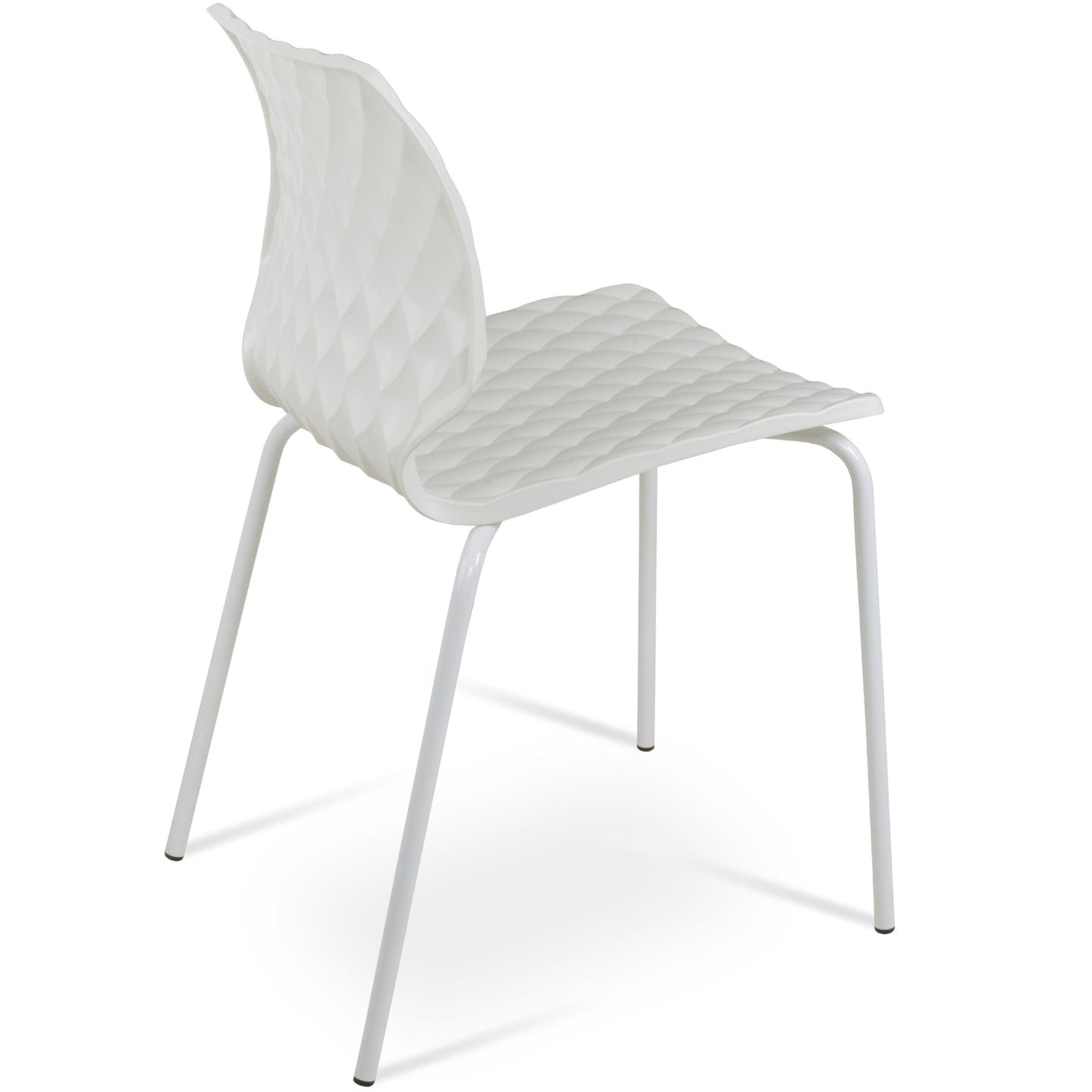 sohoConcept Outdoor Chairs Uni 550 Outdoor Dining Chair | Metal Base | Plastic Seat | Stackable Patio Chair in White
