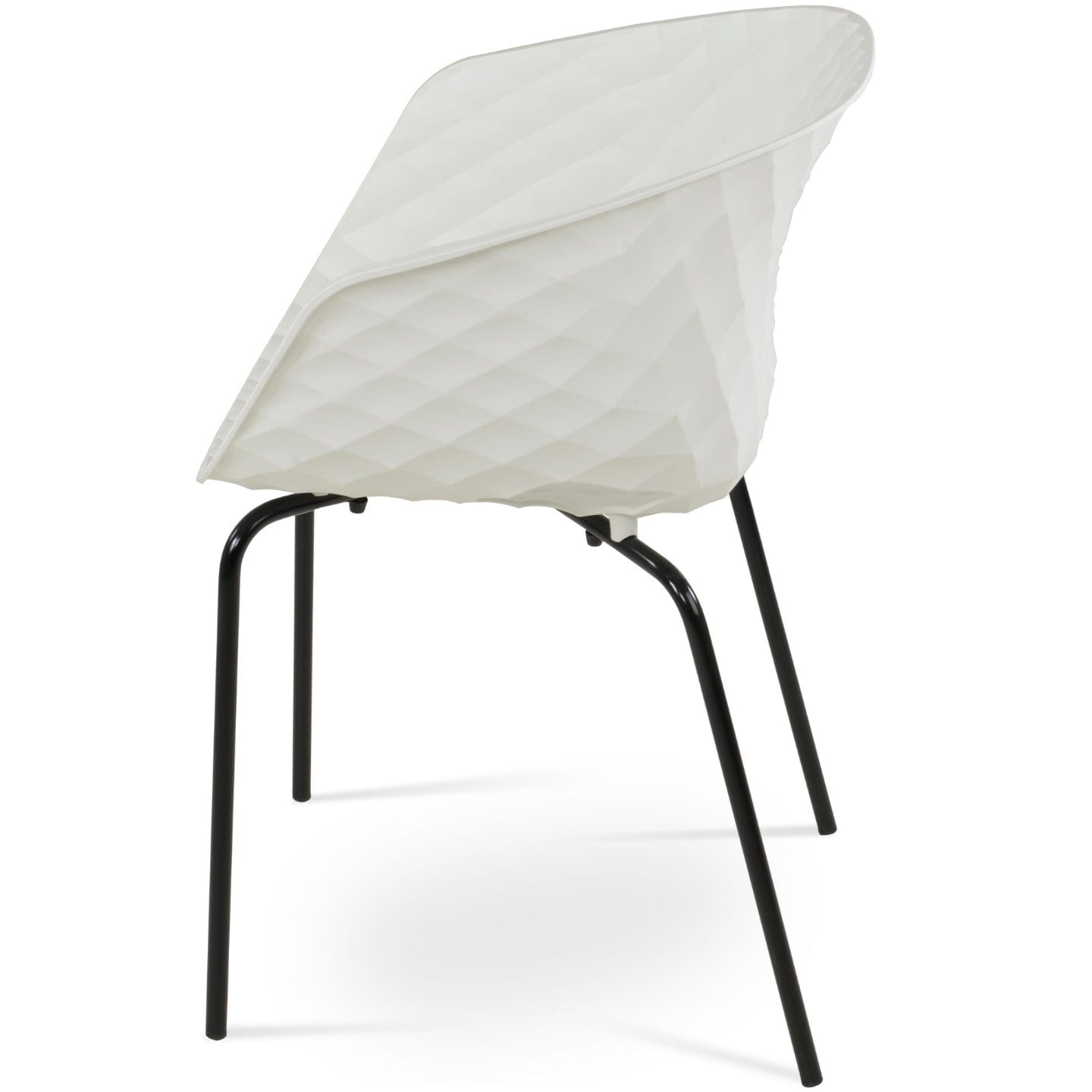 sohoConcept Outdoor Chairs Uni-Ka 594 Outdoor Dining Armchair | Metal Base | Plastic Seat | Stackable Patio Tube Chair in White