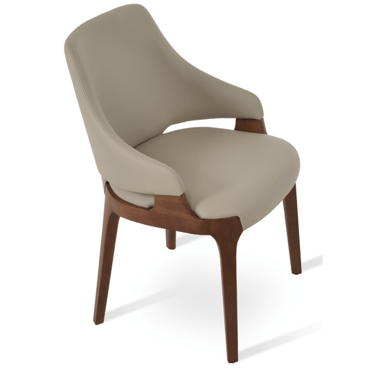 Plattner Cream Leather Dining Arm Chair - Your Bar Stools Canada