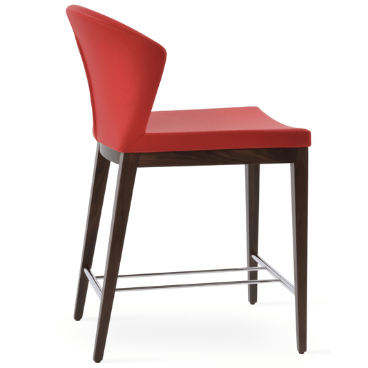 Red Low Back Counter Stools Capri - Your Bar Stools Canada