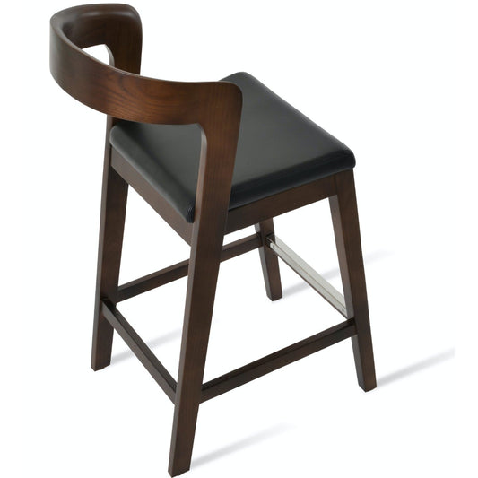 Soho Concept barclay-industrial-wood-base-faux-leather-seat-kitchen-bar-stool-in-black