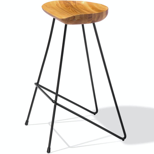 Soho Concept cattelan-industriel-noir-fil-métal-piètement-bois-assise-cuisine-comptoir-tabouret-naturel