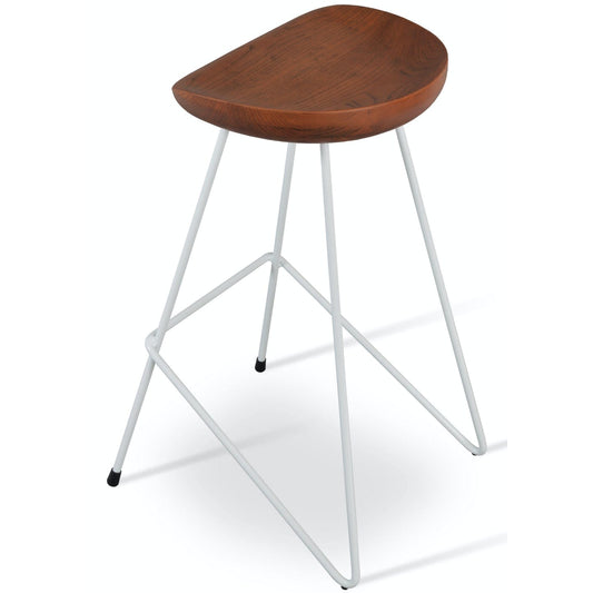 Soho Concept cattelan-industrial-white-metal-wire-base-wood-seat-kitchen-stool-in-antique