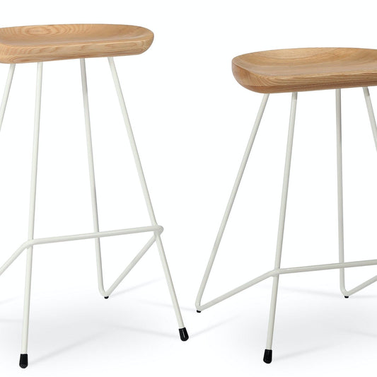 Soho Concept cattelan-industrial-white-metal-wire-base-wood-seat-kitchen-stool-in-natural