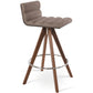 sohoConcept Table & Tabourets de bar Corona Comfort Nubuck Seat | Tabourets de bar pyramidaux à base de bois pivotante