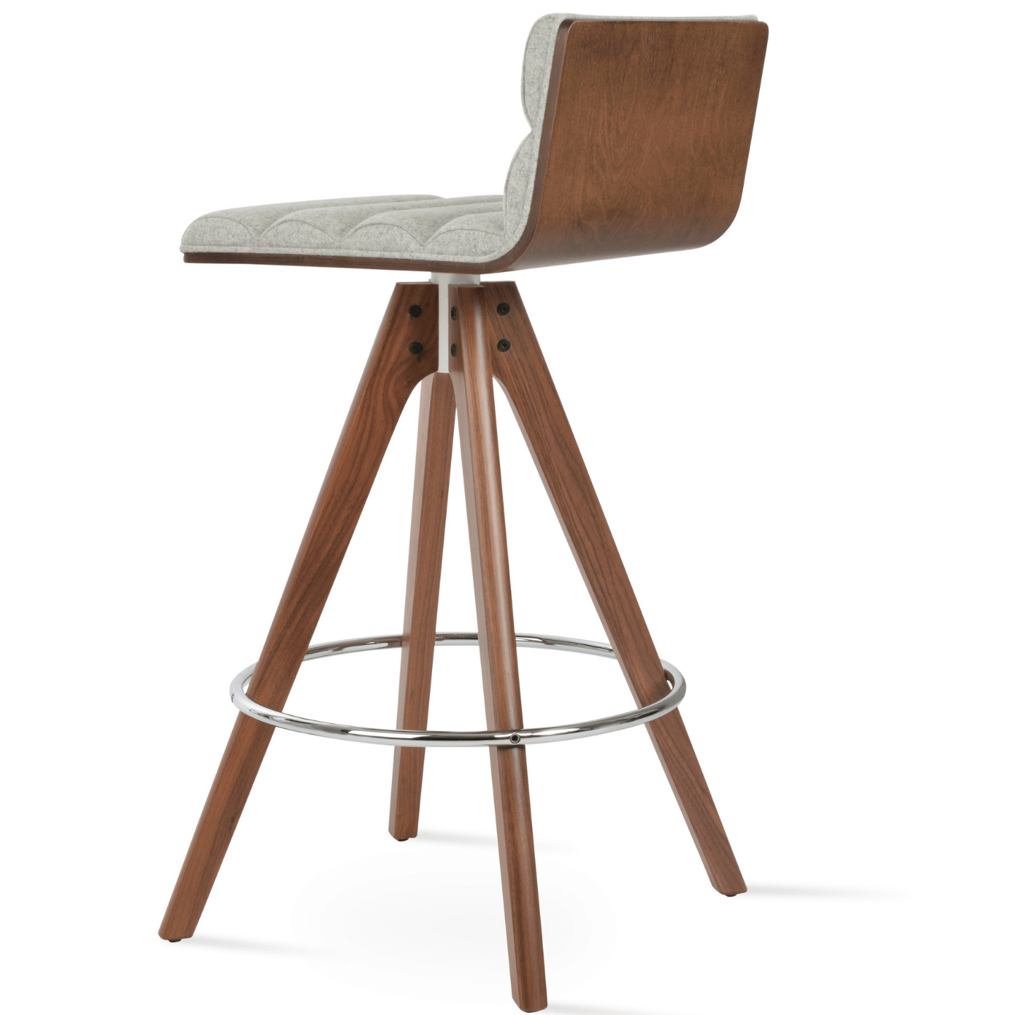 sohoConcept Table & Bar Stools Corona Comfort Upholstered Seat | Pyramid Swivel Wood Base Barstools