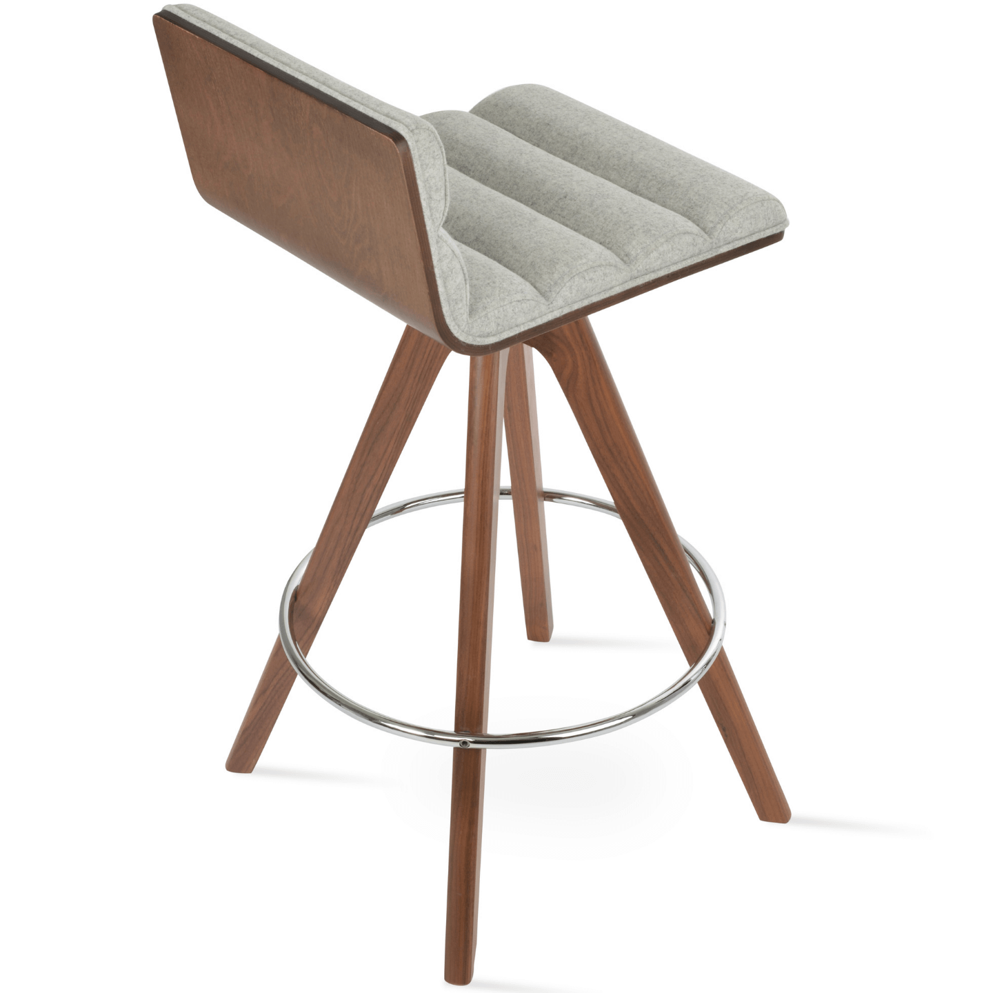 sohoConcept Table & Bar Stools Corona Comfort Upholstered Seat | Pyramid Swivel Wood Base Barstools