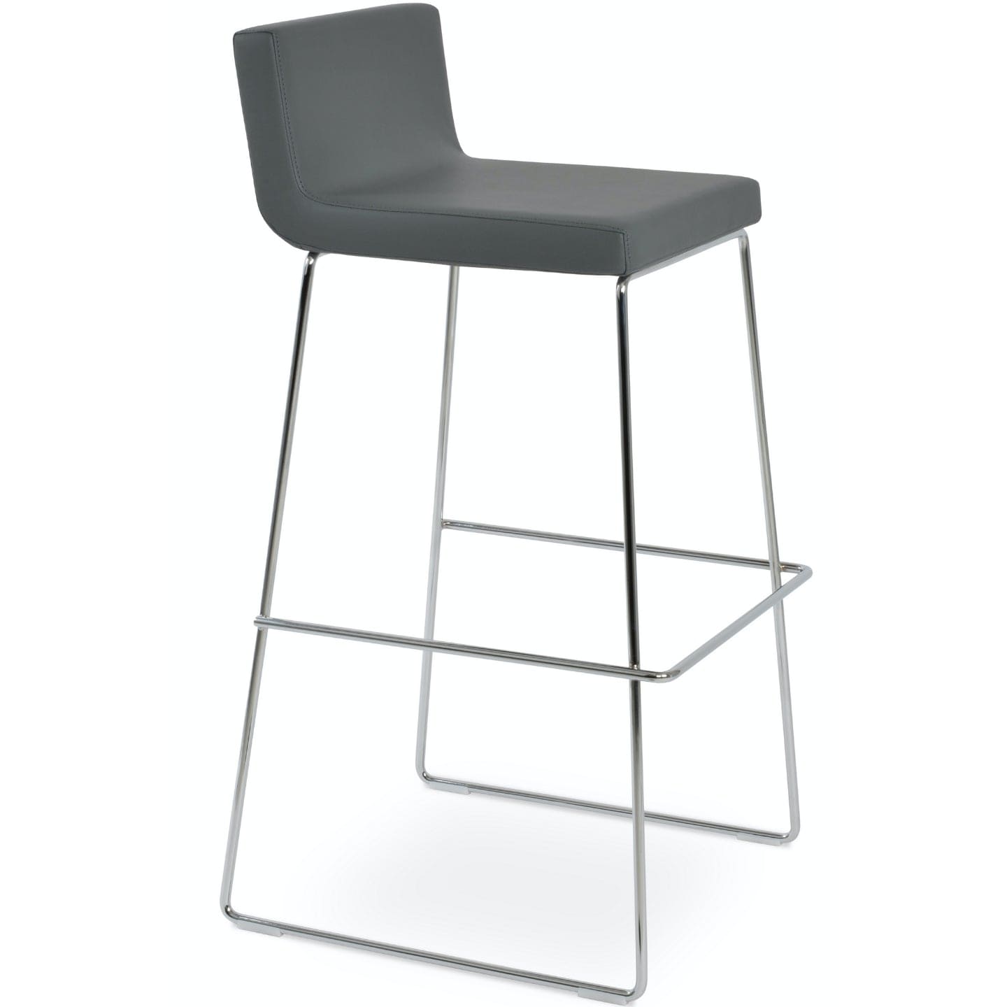 Soho Concept dallas-wire-handle-back-metal-wire-base-leatherette-seat-kitchen-stool-in-grey