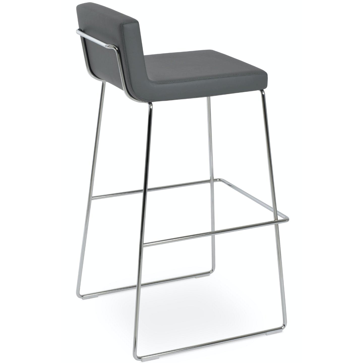 Soho Concept dallas-wire-handle-back-metal-wire-base-leatherette-seat-kitchen-stool-in-grey